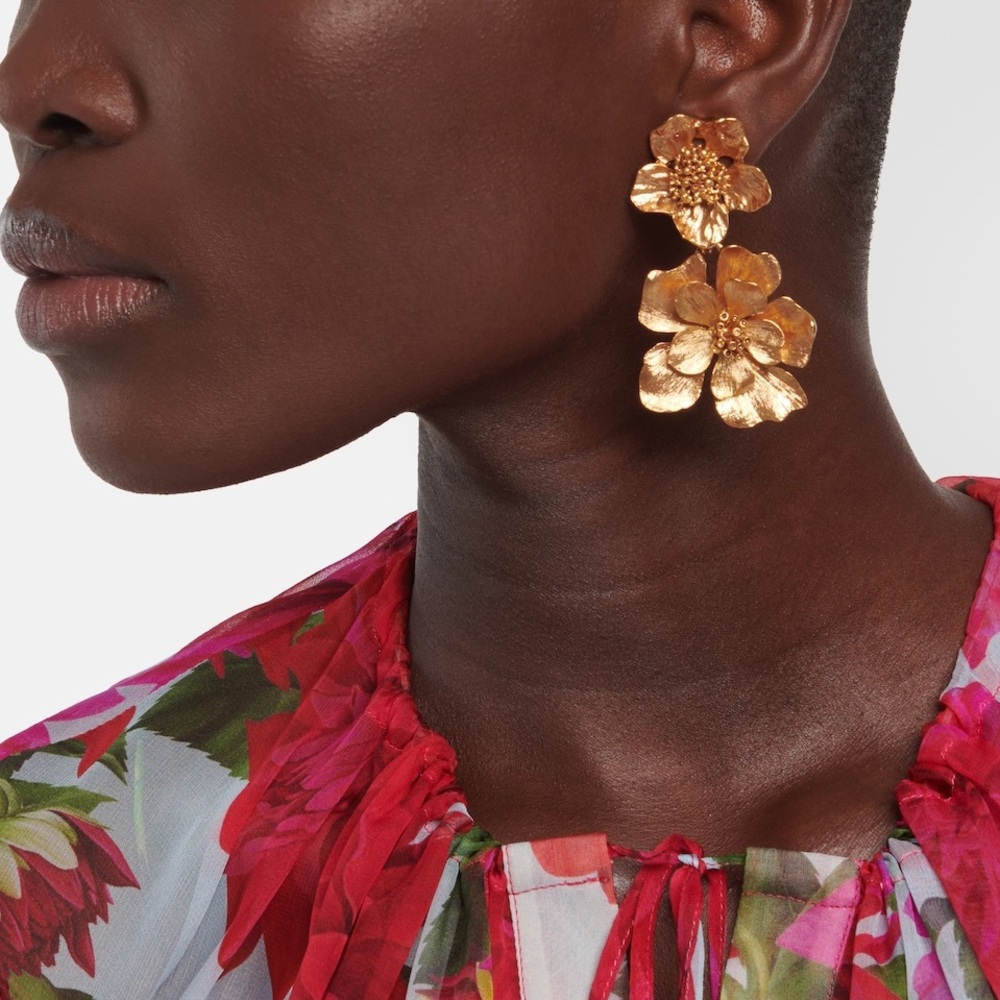 OSCAR DE LA RENTA
Classic Flower drop earrings - Picture 5 of 5